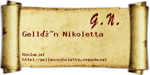 Gellén Nikoletta névjegykártya