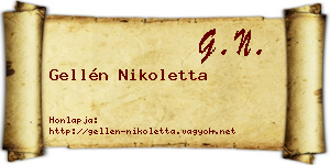 Gellén Nikoletta névjegykártya